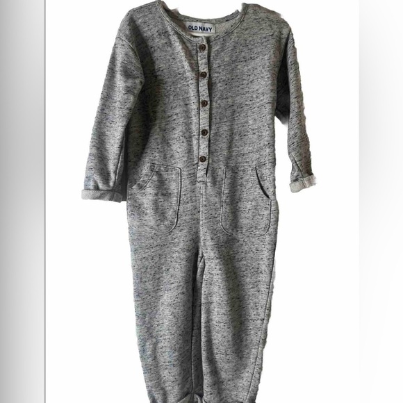 Old Navy Kids, toddler girls grey button‎ Down jumpsuit, size 3T. - Picture 1 of 5